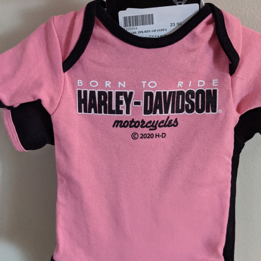 0-3 month girls Harley Davidson onsies